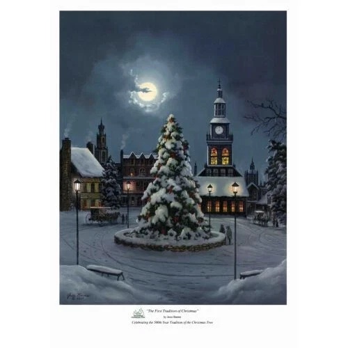 Jesse Barnes Signed and Numbered Limited Edition Lithograph: "First Tradition of Christmas"