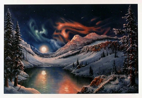 Jesse Barnes Signed and Numbered Limited Edition Lithograph: "Illuminating The Olympic Spirit"