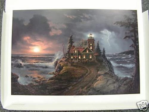Jesse Barnes Signed and Numbered Limited Edition Lithograph: "Lighthouse Cove" Jesse Barnes Signed and Numbered Limited Edition Lithograph: "Lighthouse Cove"