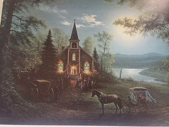 Jesse Barnes Signed and Numbered Limited Edition  Lithograph: "Love Is Forever"