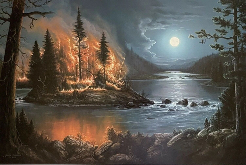 Jesse Barnes Signed and Numbered Limited Edition Lithograph: "Out Of The Ashes" Jesse Barnes Signed and Numbered Limited Edition Lithograph: "Out Of The Ashes"