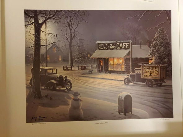Jesse Barnes Signed and Numbered Limited Edition Lithograph: "Supper and Small Talk"
