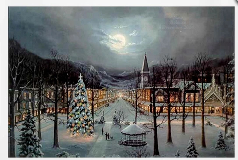 Jesse Barnes Signed Limited Edition Lithograph Print: "Christmas in the City" Jesse Barnes Signed Limited Edition Lithograph Print: "Christmas in the City"