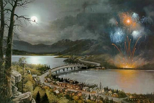 Jesse Barnes Signed Limited Edition Offset Lithograph: "Land of the Free"