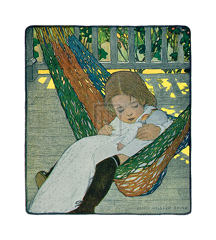 Jessie Willcox Smith Hand Numbered Limited Edition Print on Paper :"Rocking Baby Doll to Sleep"