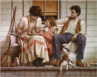 JIM DALY 27X21 Secondary Market Art: "SUNDAY AFTERNOON AP"