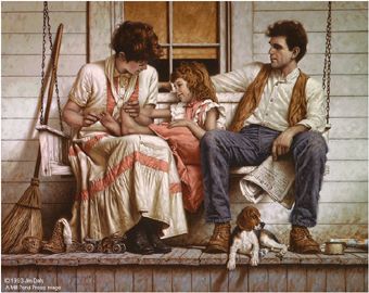 JIM DALY 30X24 Secondary Market Art: "SUNDAY AFTERNOON SGCNV"