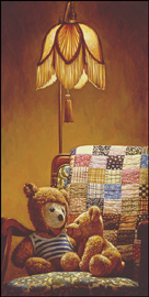 JIM DALY 7X15 Secondary Market Art: "COZY CORNER"