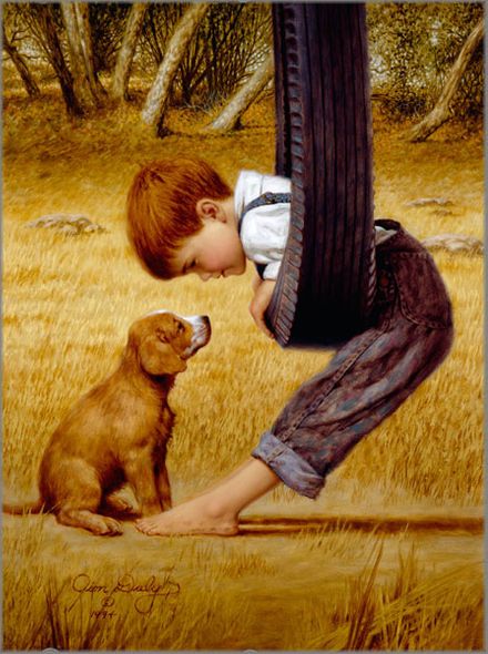 JIM DALY 9X12 Secondary Market Art: "EYE TO EYE"