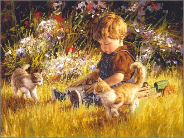 Jim Daly Artist Hand Signed Fine Art Canvas Giclee:"Unexpected Company"