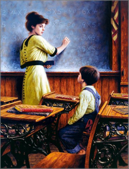 Jim Daly Artist Personally Signed Canvas Giclee:"After School Lessons"