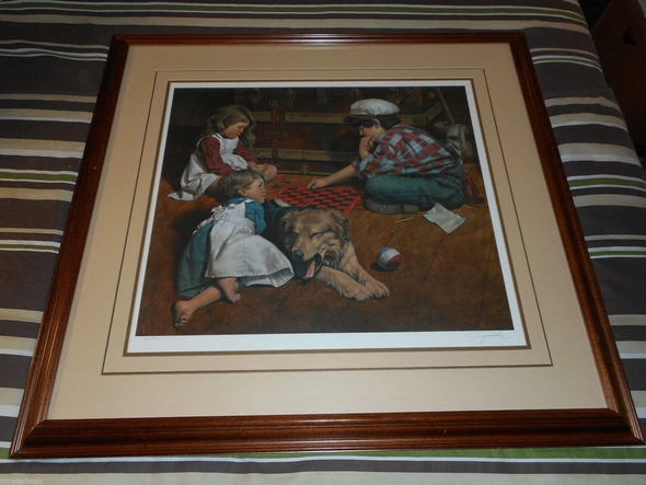 Jim Daly Collectors Signed and Numbered Limited Edition Lithograph: "Favorite Reader"
