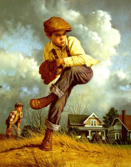 Jim Daly Limited Edition Print: "Fast Ball" with companion print "Rain Go Away"