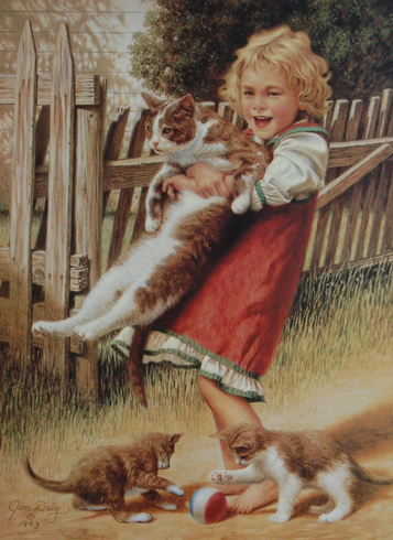 Jim Daly Signed and Numbered Limited Edition Lithograph: "Child Hood Friends" Jim Daly Signed and Numbered Limited Edition Lithograph: "Child Hood Friends"
