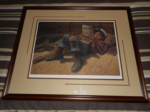 Jim Daly Signed and Numbered Limited Edition Lithograph: "Favorite Reader" Jim Daly Signed and Numbered Limited Edition Lithograph: "Favorite Reader"