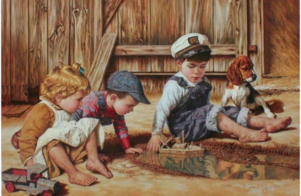 Jim Daly Signed and Numbered Limited Edition Lithograph: "Mud Mates"