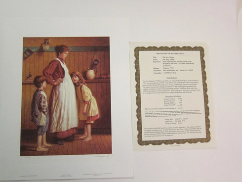 Jim Daly Signed and Numbered Limited Edition Lithograph: "New Citizen" Jim Daly Signed and Numbered Limited Edition Lithograph: "New Citizen"