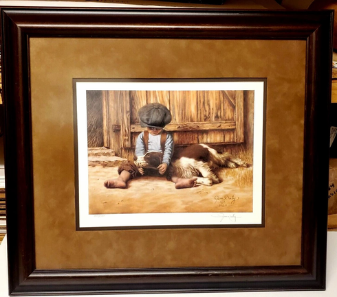 Jim Daly Signed and Numbered Limited Edition Lithograph Print: "In The Dog House" Jim Daly Signed and Numbered Limited Edition Lithograph Print: "In The Dog House"