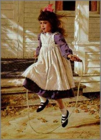 Jim Daly Signed and Numbered Limited Edition Lithograph: "Skipping Rope" Jim Daly Signed and Numbered Limited Edition Lithograph: "Skipping Rope"