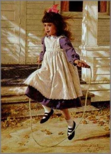 Jim Daly Signed and Numbered Limited Edition Lithograph: "Skipping Rope"