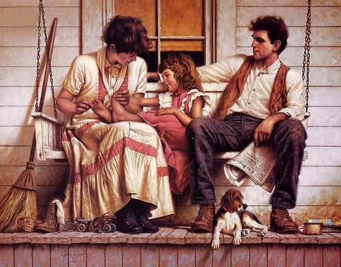 Jim Daly Signed and Numbered Limited Edition Lithograph: "Sunday Afternoon" Jim Daly Signed and Numbered Limited Edition Lithograph: "Sunday Afternoon"
