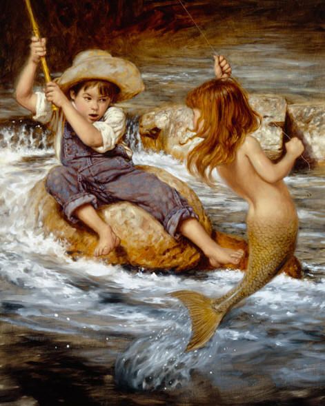Jim Daly Signed by the Artist Limited Edition Paper Lithograph:"Catch of My Dreams"