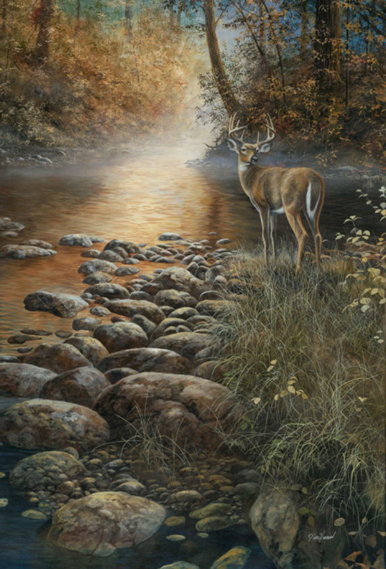 Jim Hansel Hand Signed and Numbered Limited Edition Canvas: " Beside Still Waters"