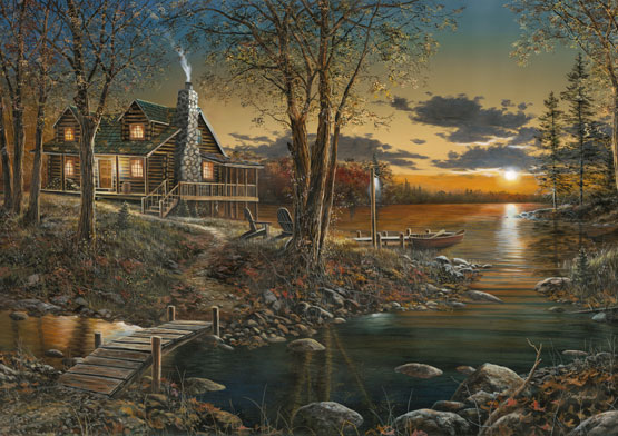 Jim Hansel Hand Signed and Numbered Limited Edition Canvas: "Comforts of Home "