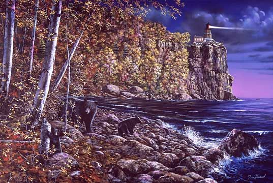 Jim Hansel Hand Signed and Numbered Limited Edition Canvas: "North Shore Visitors"