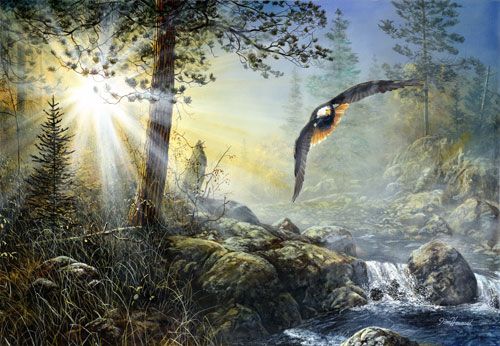 Jim Hansel Hand Signed and Numbered Limited Edition Canvas: "Wings in the Mist"