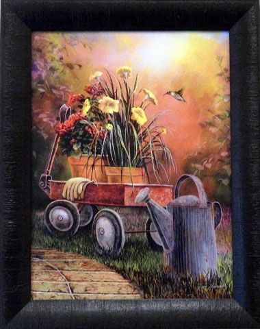 Jim Hansel Studio Canvas:"Summer Blooms Flower Hummingbird Studio Canvas"