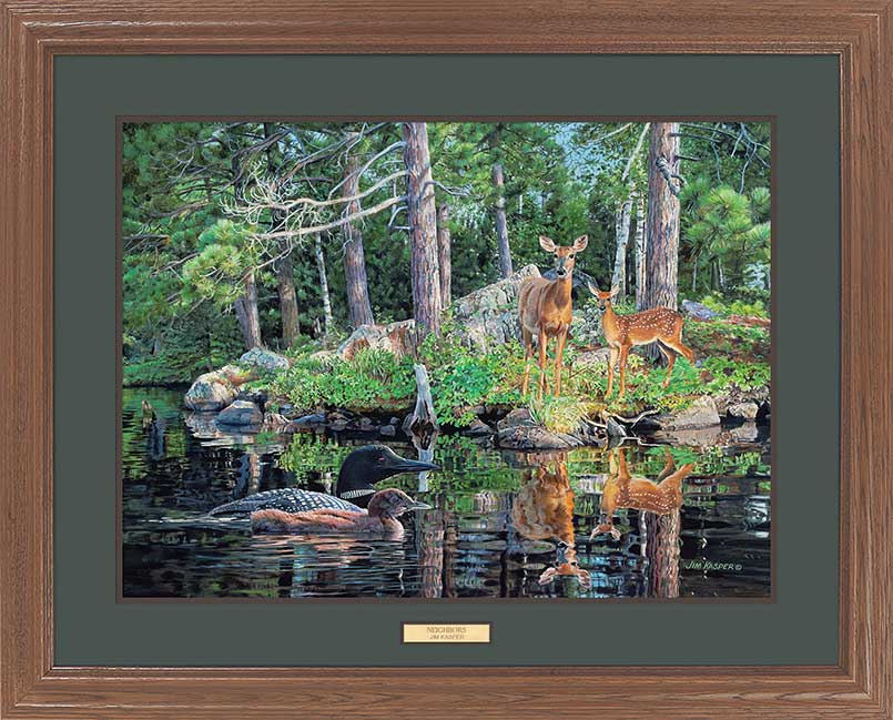 Jim Kasper Great Northern Art Open Edition Framed Art Print:"Neighbors"