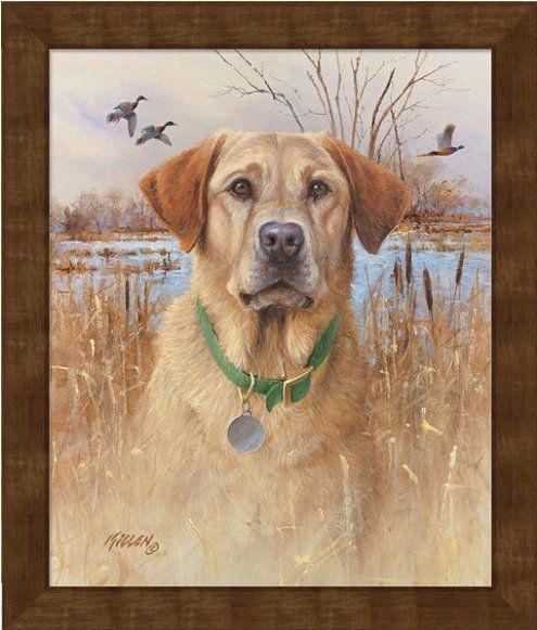 Jim Killen Open Edition Personalized Framed Canvas: "Top Dog Yellow Lab"