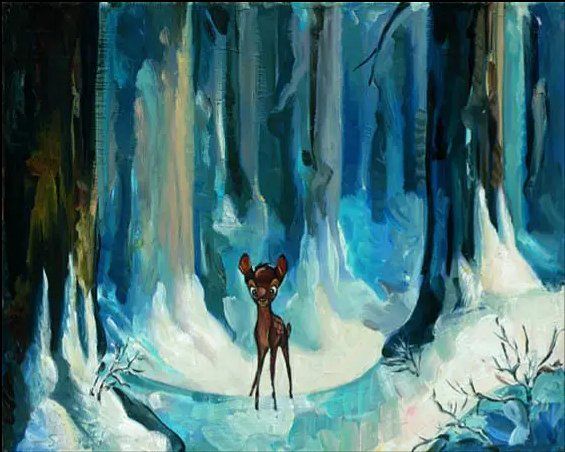 Jim Salvati Handsigned and Numbered Limited Edition Canvas Giclee: "Alone in the Woods"