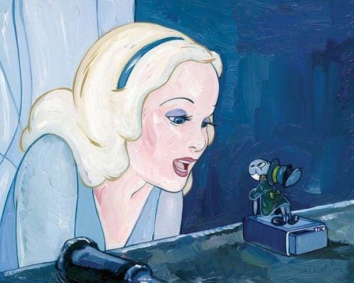 Jim Salvati Handsigned and Numbered Limited Edition Giclee on Canvas:"Blue Fairy"