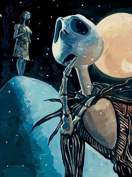 Jim Salvati Limited Edition Giclee on Canvas: "We're Simply Meant To Be (Nightmare Before Christmas )"