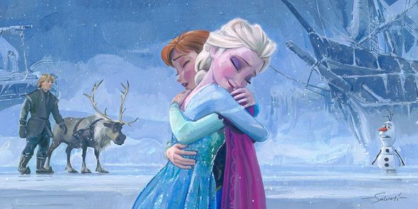 Jim Salvati Signed and Numbered Limited Edition Hand-Textured Gicl&eacute;e on Canvas:"The Warmth of Love"