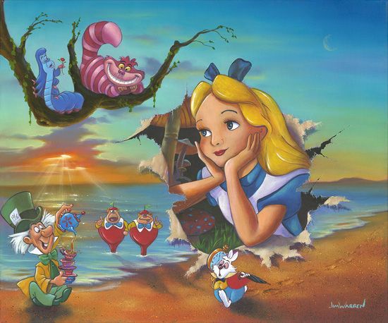 Jim Warren Hand-Signed and Numbered Limited Edition Hand-Embellished Gicl&eacute;e on Canvas:"Alice's Grand Entrance"