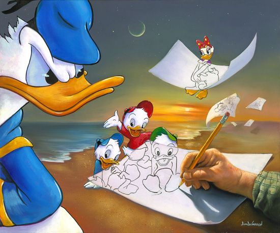 Jim Warren Hand-Signed and Numbered Limited Edition Hand-Embellished Gicl&eacute;e on Canvas:"Off the Page"