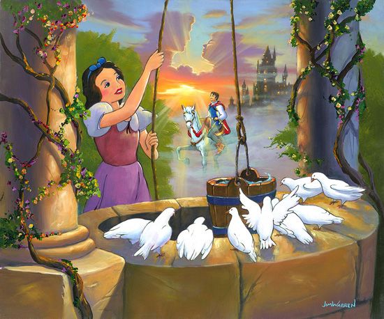 Jim Warren Hand-Signed and Numbered Limited Edition Hand-Embellished Gicl&eacute;e on Canvas:"Wishing for My Prince"