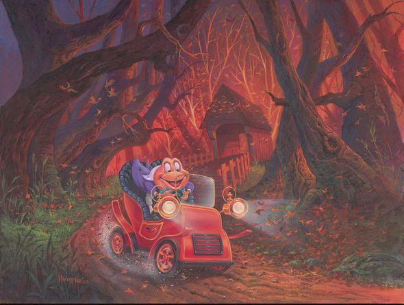 MIchael Humphries Signed Disney Ltd Ed Gallery Wrap Canvas:"Mr. Toad's Joy Ride"