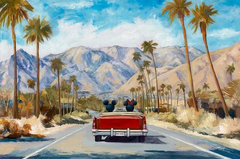 Arienne Boley Signed Disney Ltd Ed Gallery Wrap Canvas:"Heatwaves and Highways"