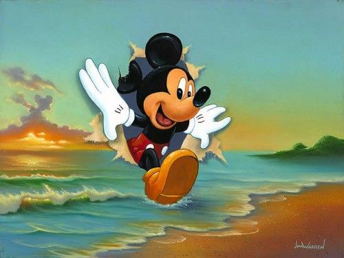 Jim Warren Signed and Numbered Hand-Embellished Gicl&eacute;e on Canvas: "Mickey's Grand Entrance"