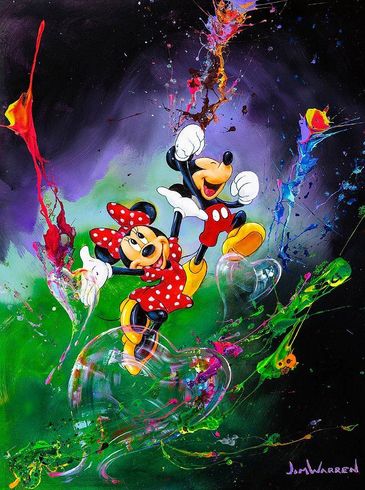 Jim Warren Hand Signed Limited Edition Embellished Gallery Wrap Canvas:"Lifted by Love"