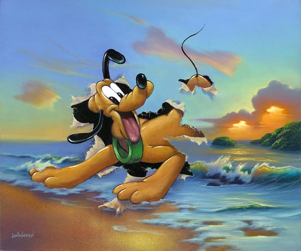 Jim Warren Signed and Numbered Limited Edition Hand-Embellished Gicl&eacute;e on Canvas:"Pluto's Grand Entrance"