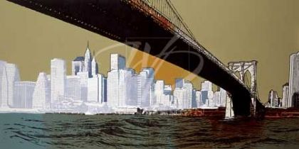 Joan Farr&eacute; Limited Edition Hand-Embellished Giclee on Canvas:"Brooklyn Bridge"