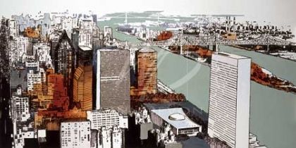 Joan Farr&eacute; Limited Edition Hand-Embellished Giclee on Canvas:"Upper Midtown"