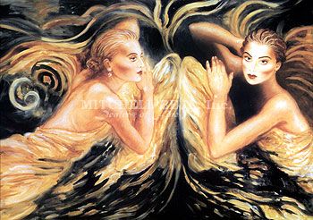 Joanna Zjawinska Handsigned and Numbered Limited Edition Serigraph on Canvas: "Touch of an Angel"