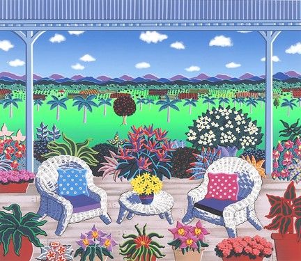 Joanne Netting Limited Edition Serigraph on Paper: " Verandah "