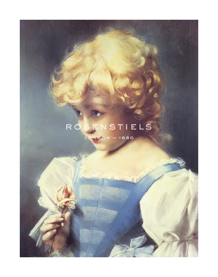 Johann Baptist Strasiripka Hand Numbered Limited Edition Print on Paper :"A Coy Look"